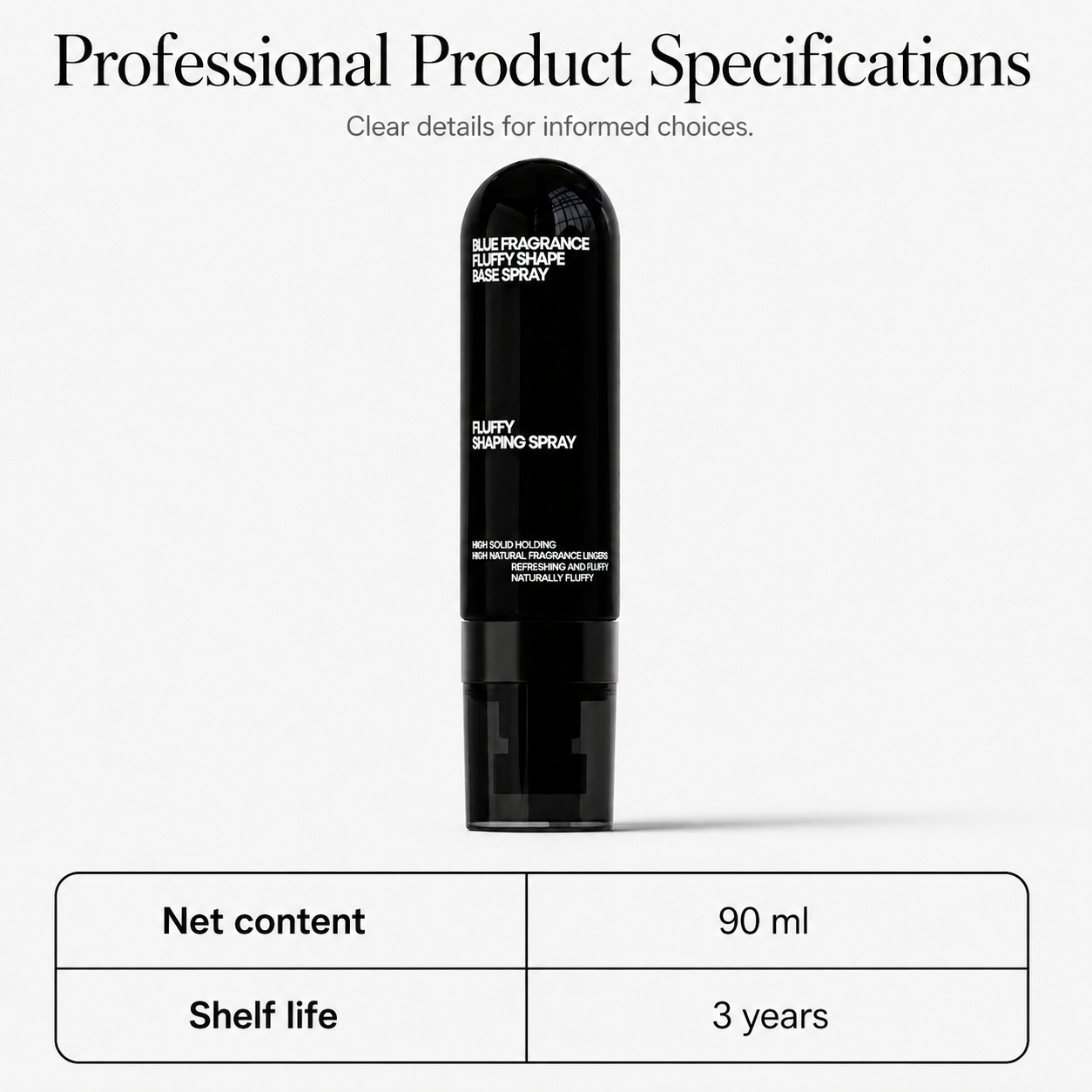 90ml Fluffy Hair Shaping Spray Long Lasting Volumizing Mist with Peach Fragrance