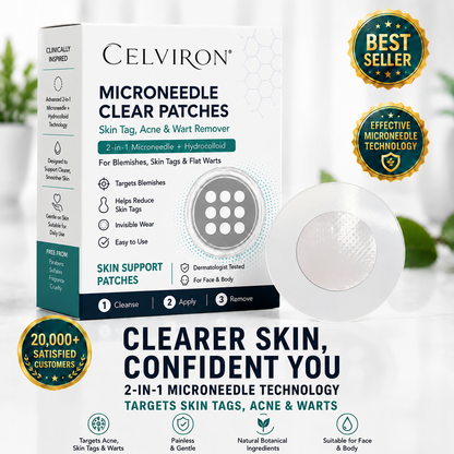 ✨Celviron 2‑in‑1 Microneedle Patch，Remove Skin Tags, Moles, Warts for Face & Body