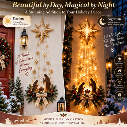 ✨✝️ Bethlehem Star of Faith – Lighted Nativity Wall Decor