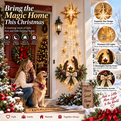 ✨✝️ Bethlehem Star of Faith – Lighted Nativity Wall Decor