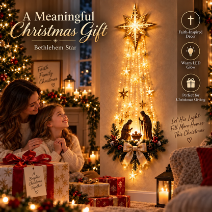 ✨✝️ Bethlehem Star of Faith – Lighted Nativity Wall Decor