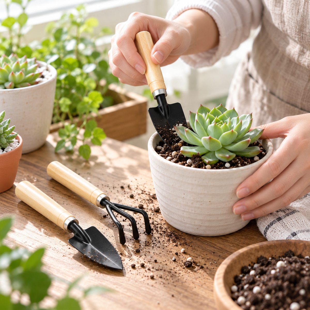 3-Piece Gardening Tool Set – Mini Hand Tools for Planting & Potting
