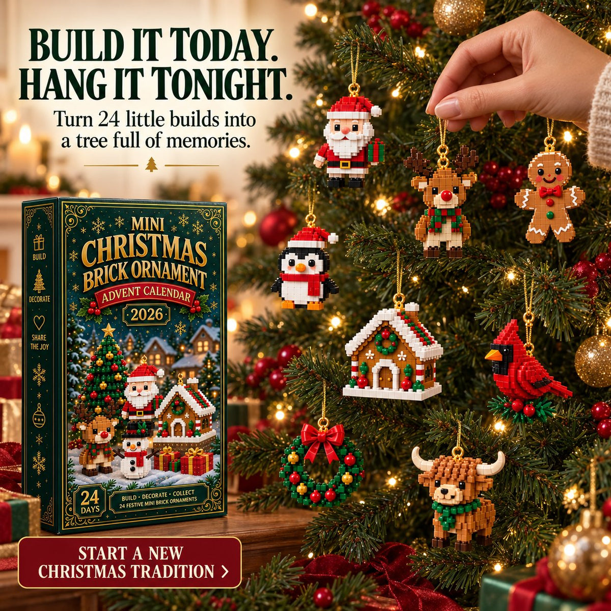 🎅 The Christmas Countdown Everyone Loves! ✨ 24 days of festive surprises in one adorable ornament calendar. Perfect for decorating your tree, gifting loved ones, and creating unforgettable holiday memories.
