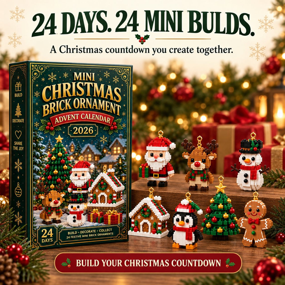 🎅 The Christmas Countdown Everyone Loves! ✨ 24 days of festive surprises in one adorable ornament calendar. Perfect for decorating your tree, gifting loved ones, and creating unforgettable holiday memories.